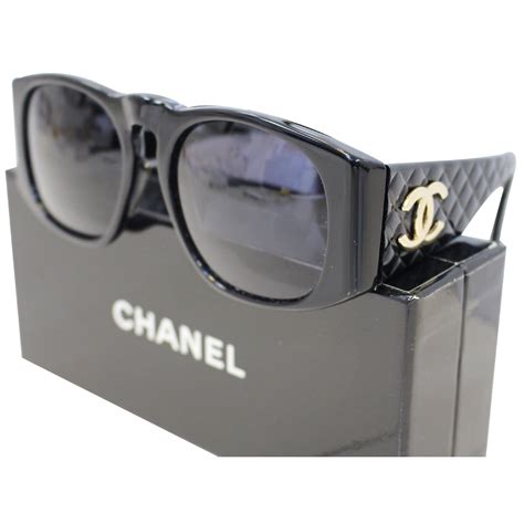 chanel black quilted sunglasses|AUTHENTIC Chanel Black Quilted Sunglasses/Cla ssic .